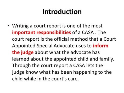 Court Report Writing 101 .